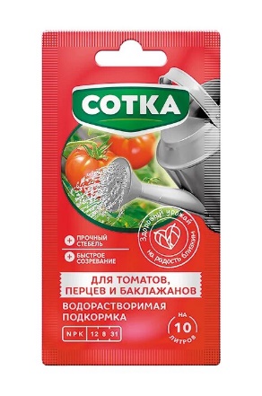 ДЛЯ ТОМАТОВ ПЕРЦЕВ и БАЛКАЖАНОВ СОТКА® Удобрение минеральное водорастворимое стик 20г
