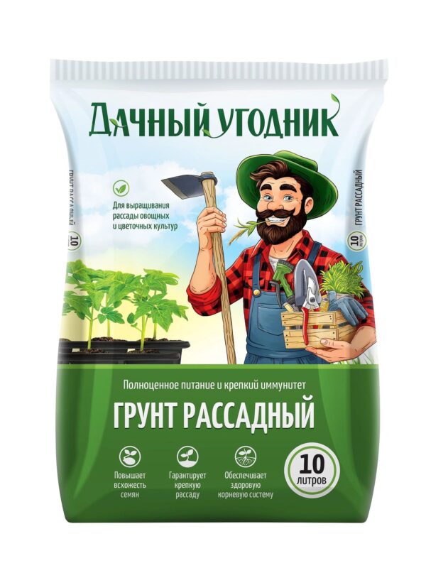Дачный угодник, грунт Рассадный Грунт "Рассадный", "Дачный угодник", 10 л