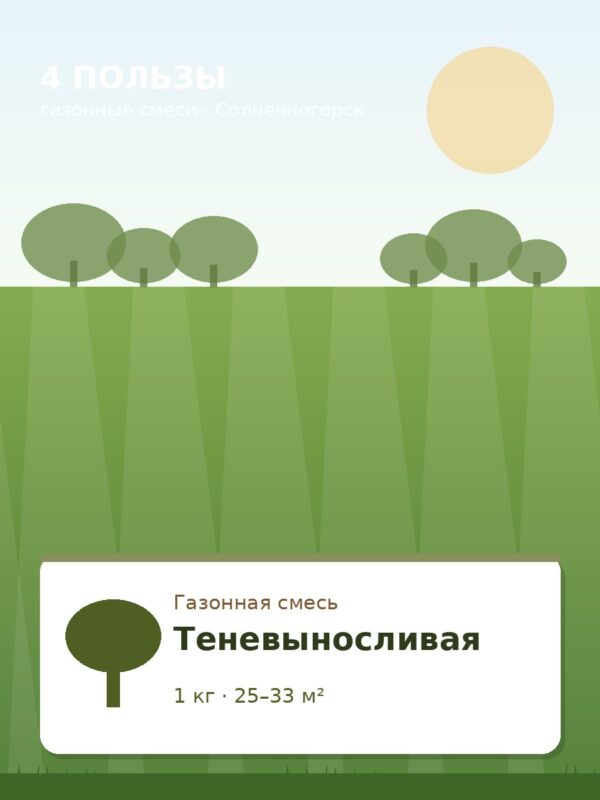 Газонная смесь «Теневыносливая», 1 кг