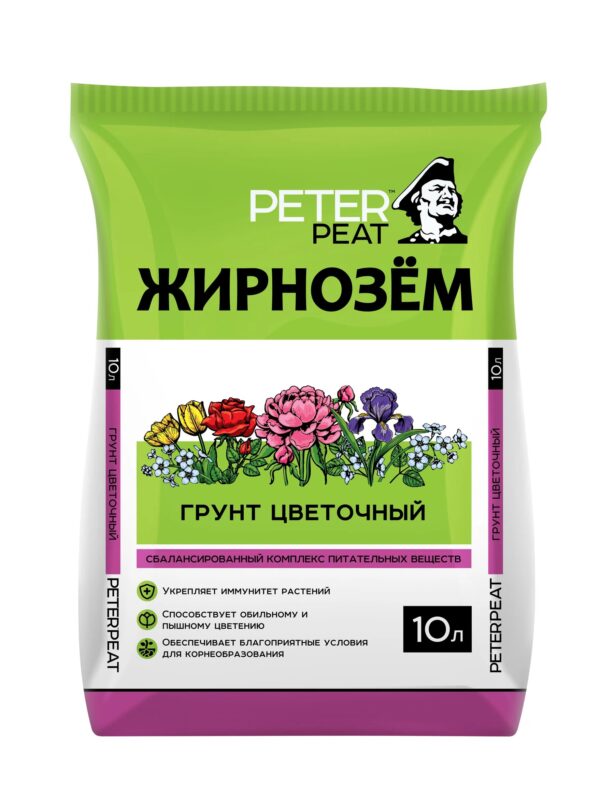 Жирнозём, грунт Цветочный Жирнозём, Цветочный, 50 л