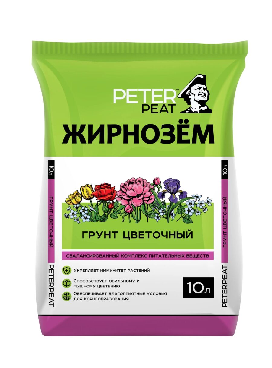 Жирнозём, грунт Цветочный Жирнозём, Цветочный, 10 л
