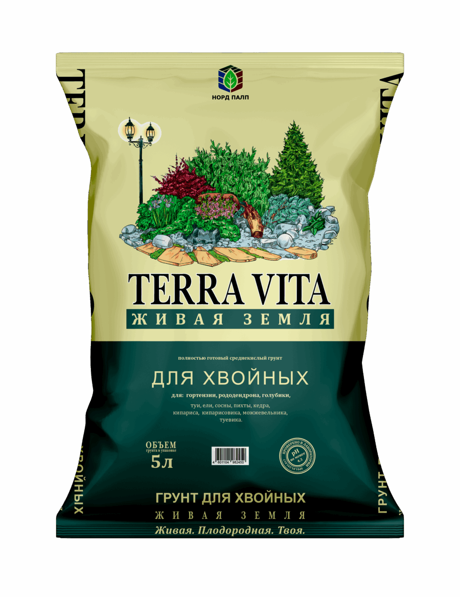 TERRA VITA для хвойных ЖИВАЯ ЗЕМЛЯ (TERRA VITA) грунт для хвойных 50л