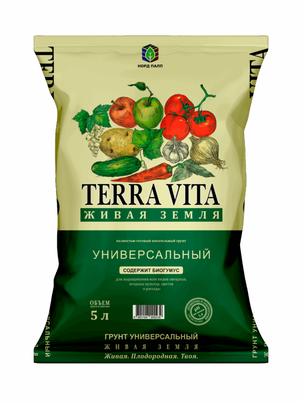 TERRA VITA универсальный ЖИВАЯ ЗЕМЛЯ (TERRA VITA) грунт универсальный 50л