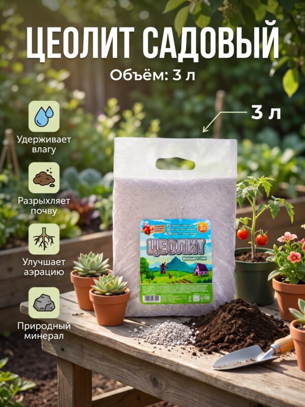 Цеолит Садовый «Рецепты Дедушки Никиты» фр 1-3 3 л — карточка товара