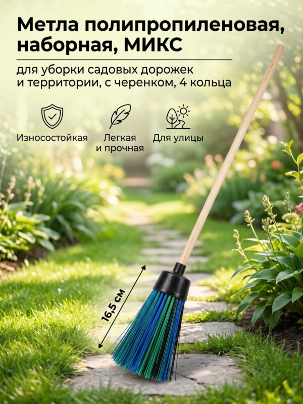 Метла полипропиленовая, наборная, МИКС — карточка товара
