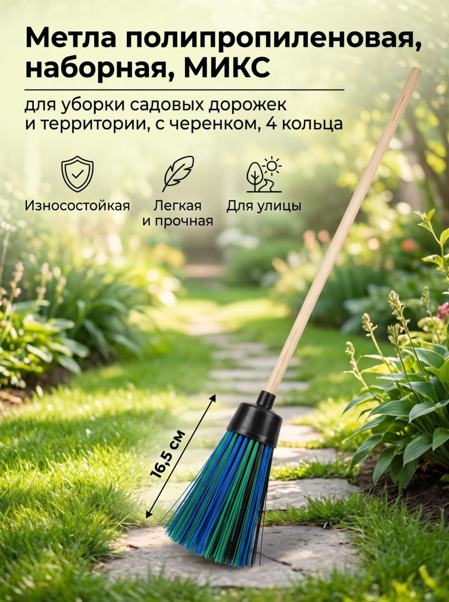 Метла полипропиленовая, наборная, МИКС — карточка товара