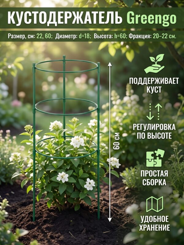 Кустодержатель Greengo, d=18–20–22 см, h=60 см, зелёный — карточка товара