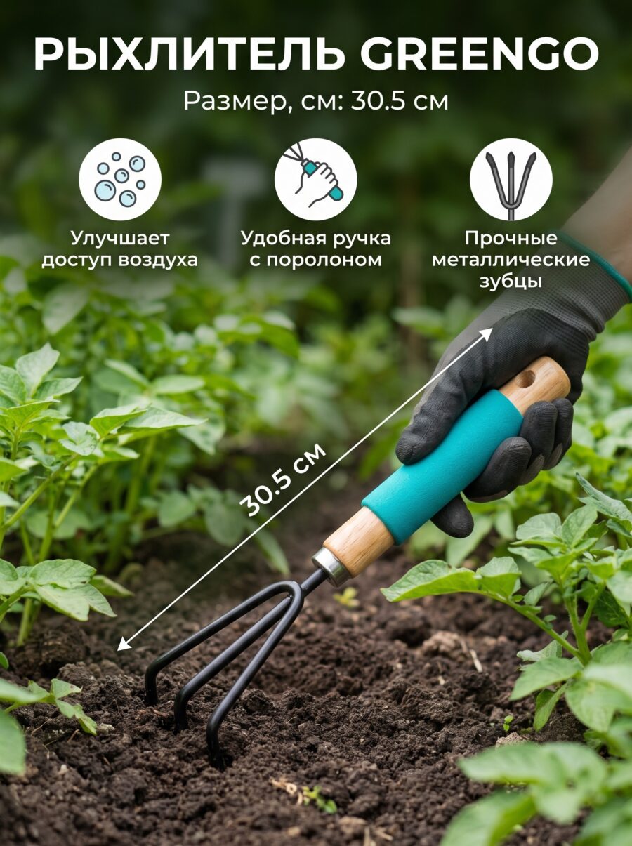 Рыхлитель Greengo, длина 30.5 см Рыхлитель Greengo, длина 30.5 см — карточка товара