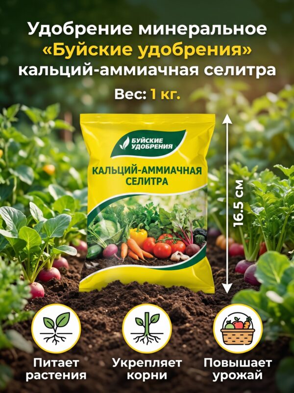 Удобрение минеральное «Буйские удобрения» кальций-аммиачная селитра, 0.9-1 кг Удобрение минеральное «Буйские удобрения» кальций-аммиачная селитра, 0.9-1 кг — карточка товара