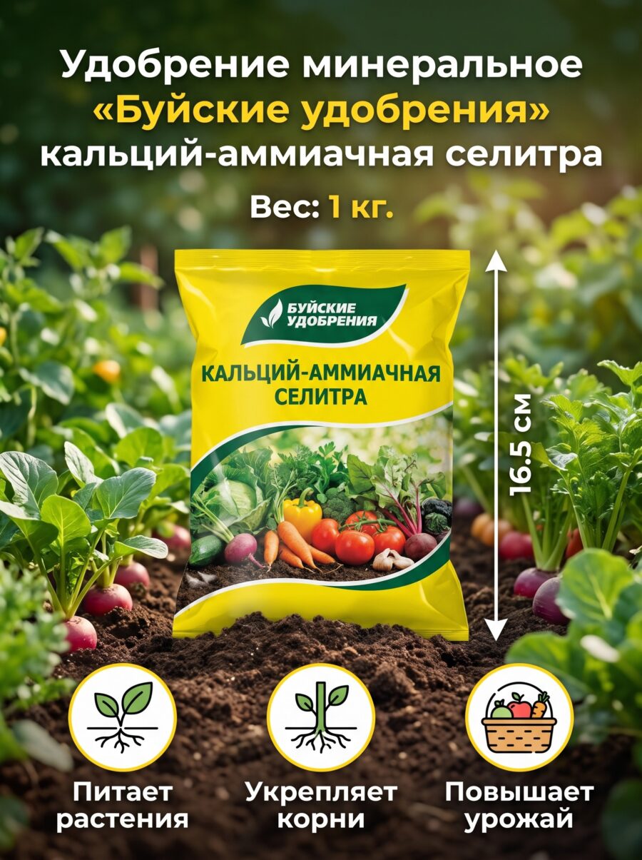 Удобрение минеральное «Буйские удобрения» кальций-аммиачная селитра, 0.9-1 кг — карточка товара