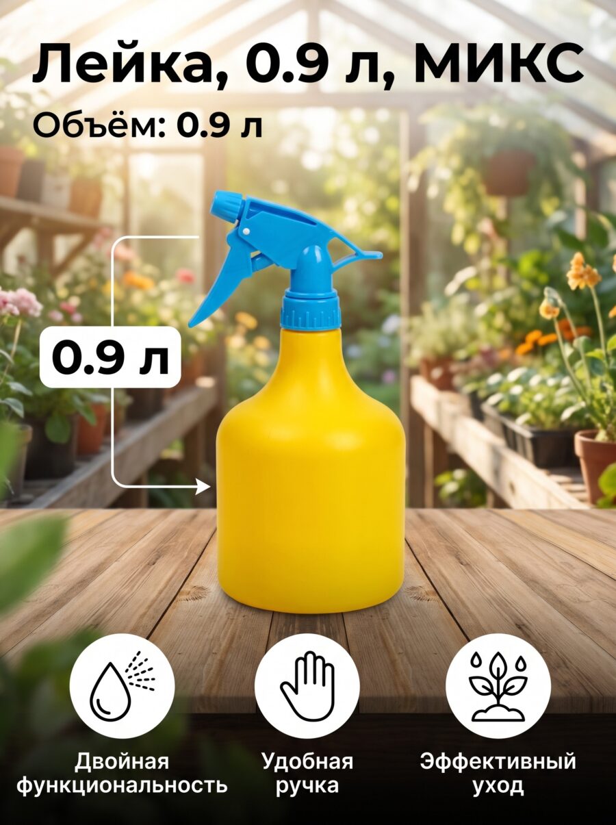 Лейка, 0.9 л, МИКС Лейка, 0.9 л, МИКС — карточка товара