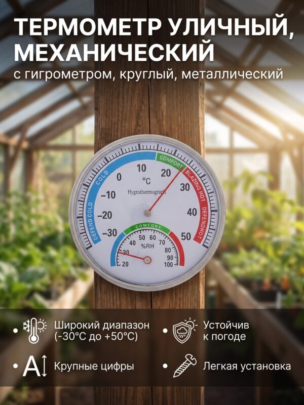 Термометр уличный, механический — карточка товара