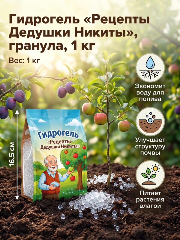 Гидрогель «Рецепты Дедушки Никиты», гранула, 1 кг Гидрогель «Рецепты Дедушки Никиты», гранула, 1 кг — карточка товара